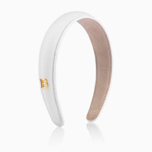 Limited Edition White Leather Puffed Headband FW24