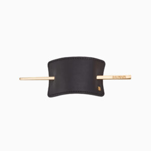 Black Leather Hair Barrette