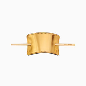 Golden Leather Hair Barrette