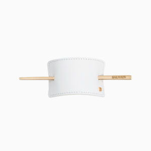 White Leather Hair Barrette